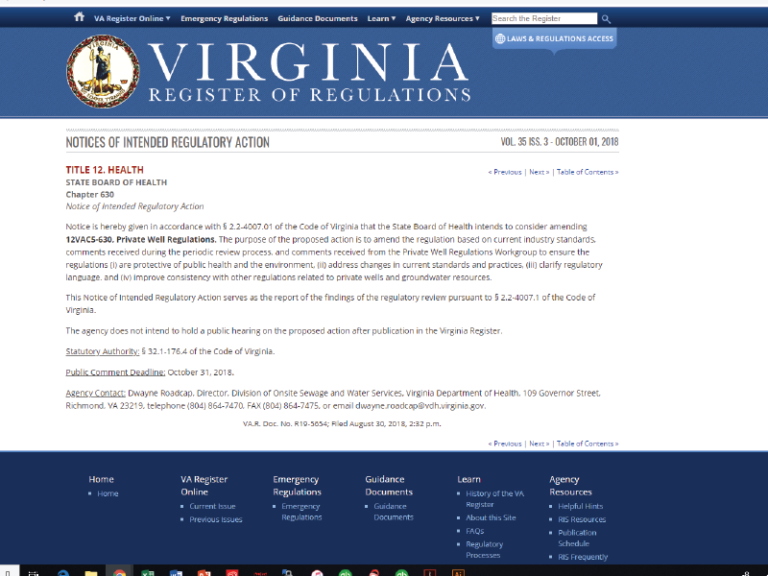 NOIRA: Public Comment Period