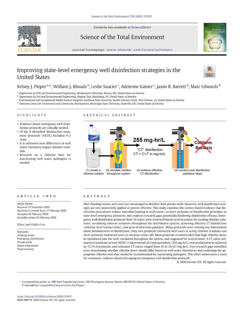 Well Disinfection Manuscript Update