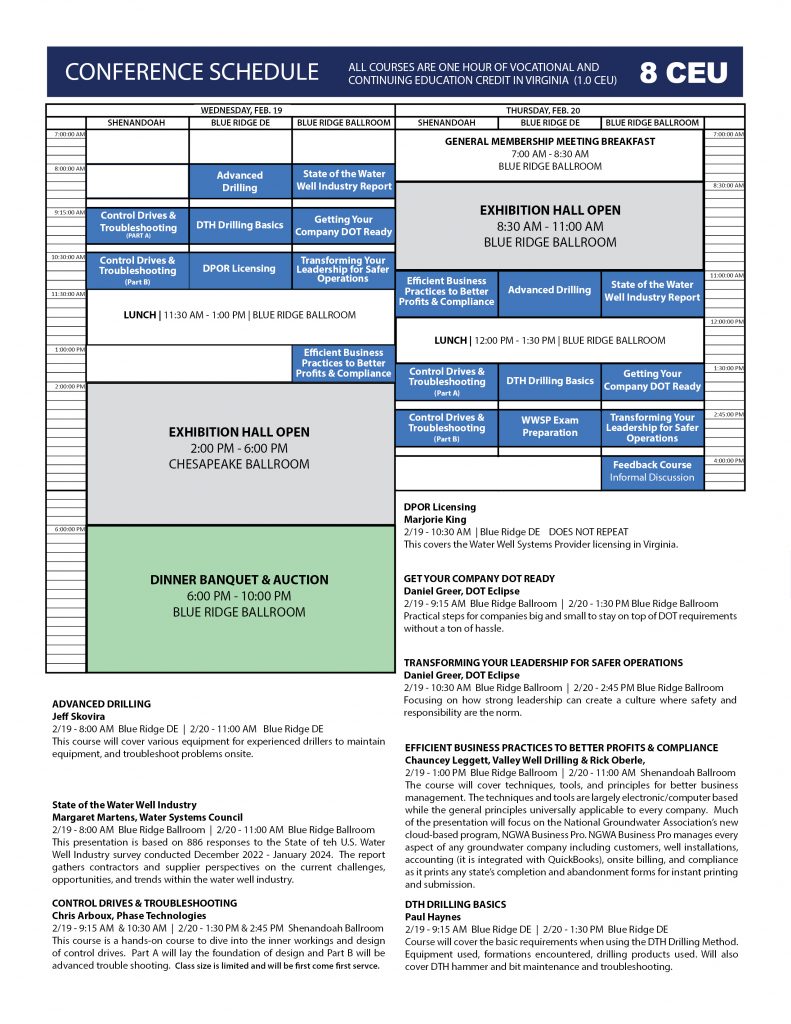 conference schedule